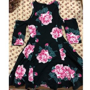 Joyrich floral cold-shoulder dress